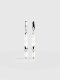 Jewelry|Saint and Sofia Jacqueline Pearl Drop Earrings - Silver