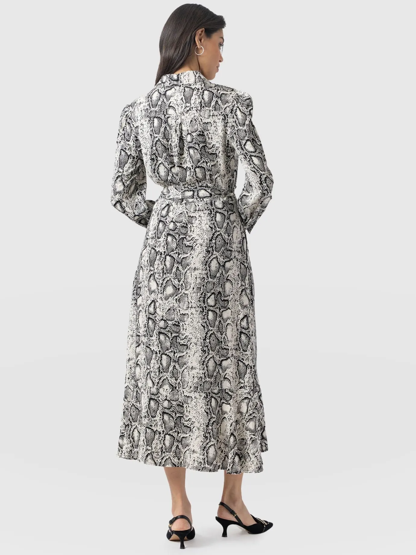 Dresses|Saint and Sofia Jacqueline Shirt Dress - Cream Snake