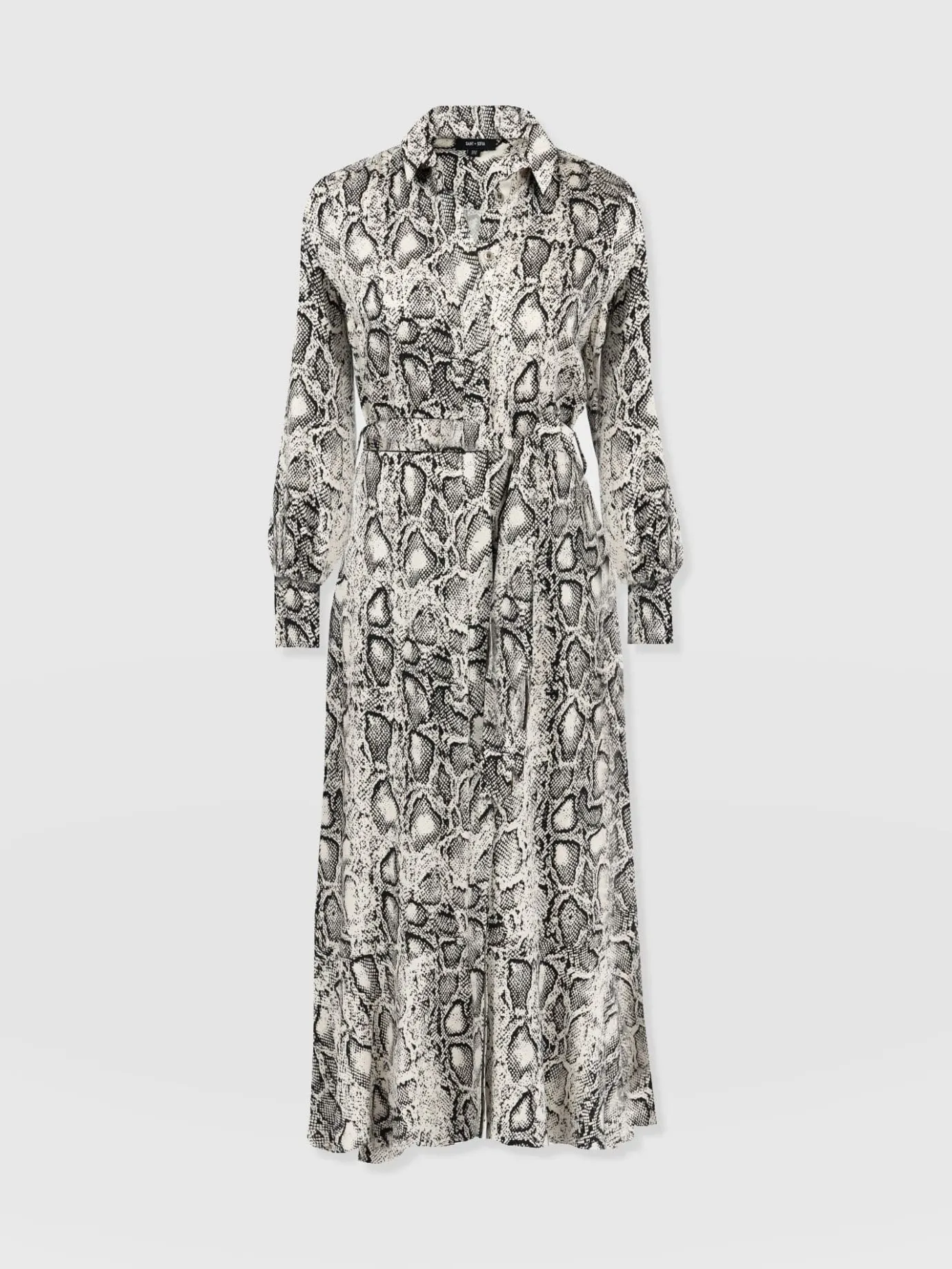 Dresses|Saint and Sofia Jacqueline Shirt Dress - Cream Snake