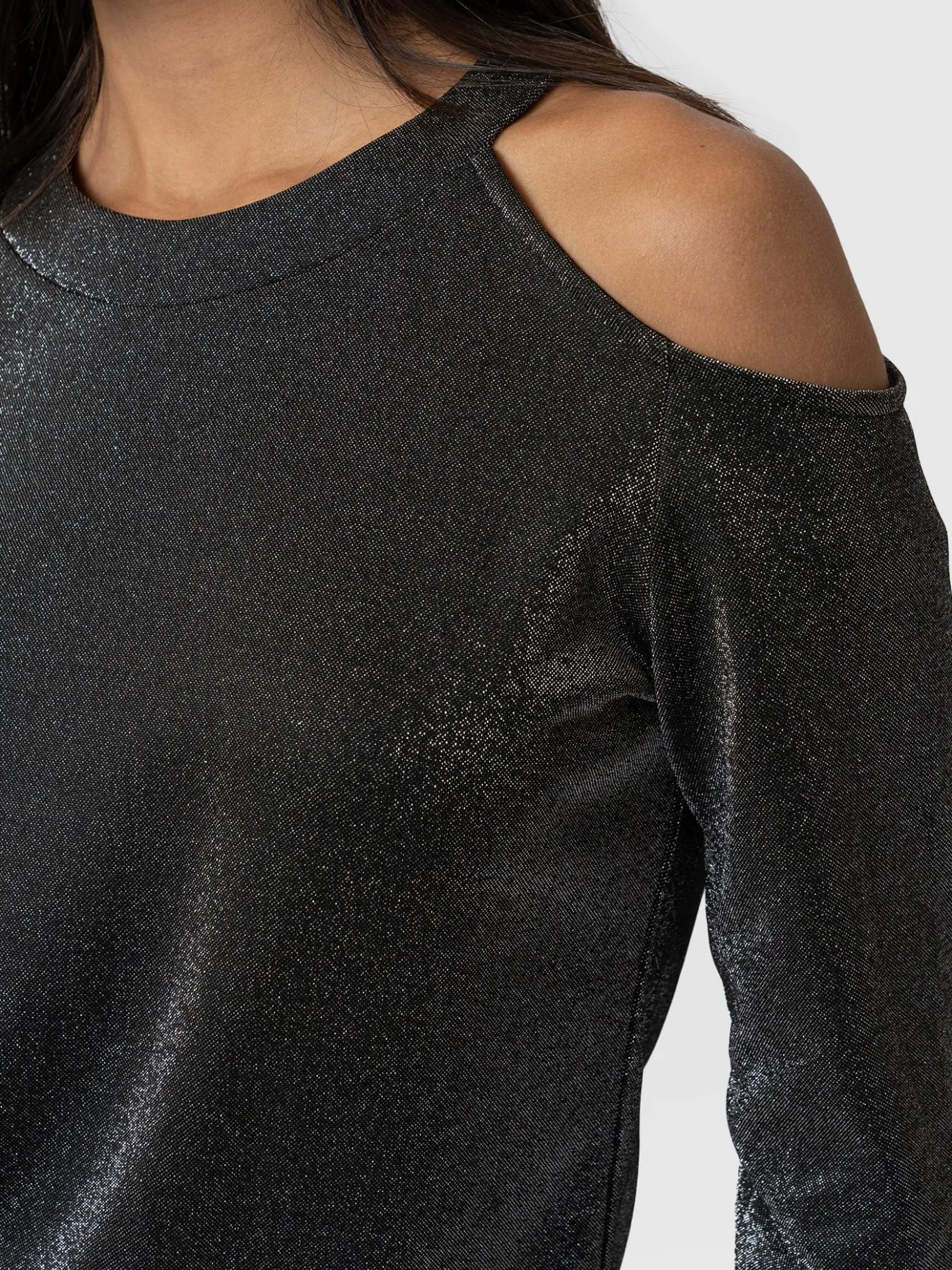 T-shirts & Tanks|Saint and Sofia Jasna Cold Shoulder Tee - Silver