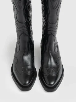 Boots|Shoes|Saint and Sofia Kansas Western Boot - Black