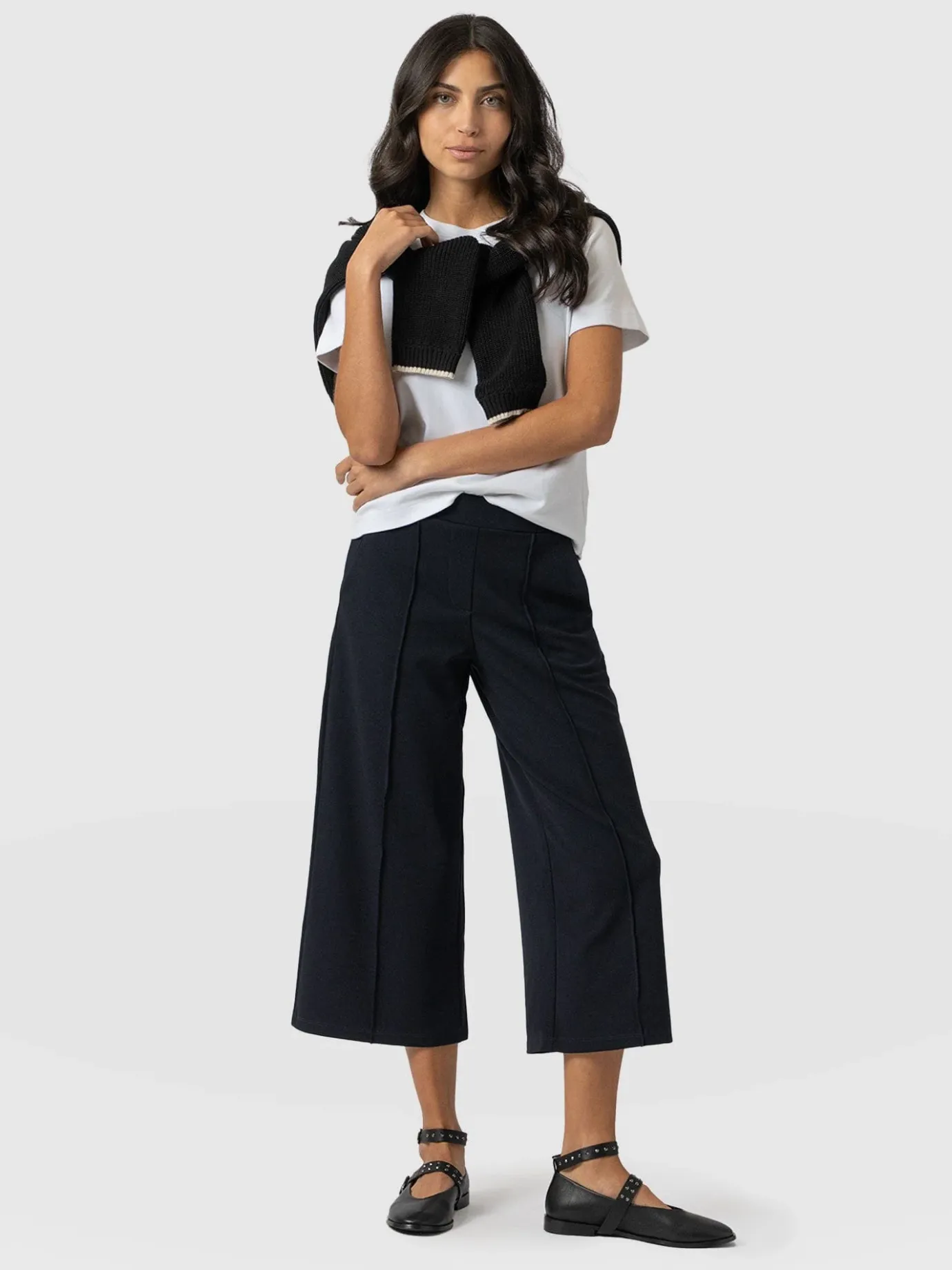 Shorts|Saint and Sofia Keller Culotte - Navy
