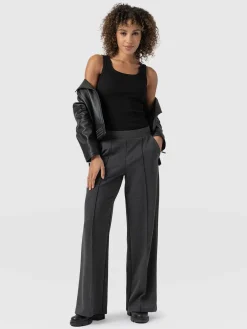 Pants|Saint and Sofia Keller Wide Leg Pant - Charcoal