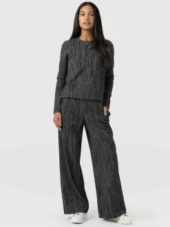 Pants|Saint and Sofia Keller Wide Leg Pant - Grey/Black