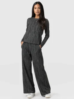 Pants|Saint and Sofia Keller Wide Leg Pant - Grey/Black