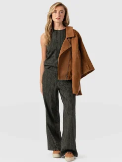 Pants|Saint and Sofia Keller Wide Leg Pant - Green Texture