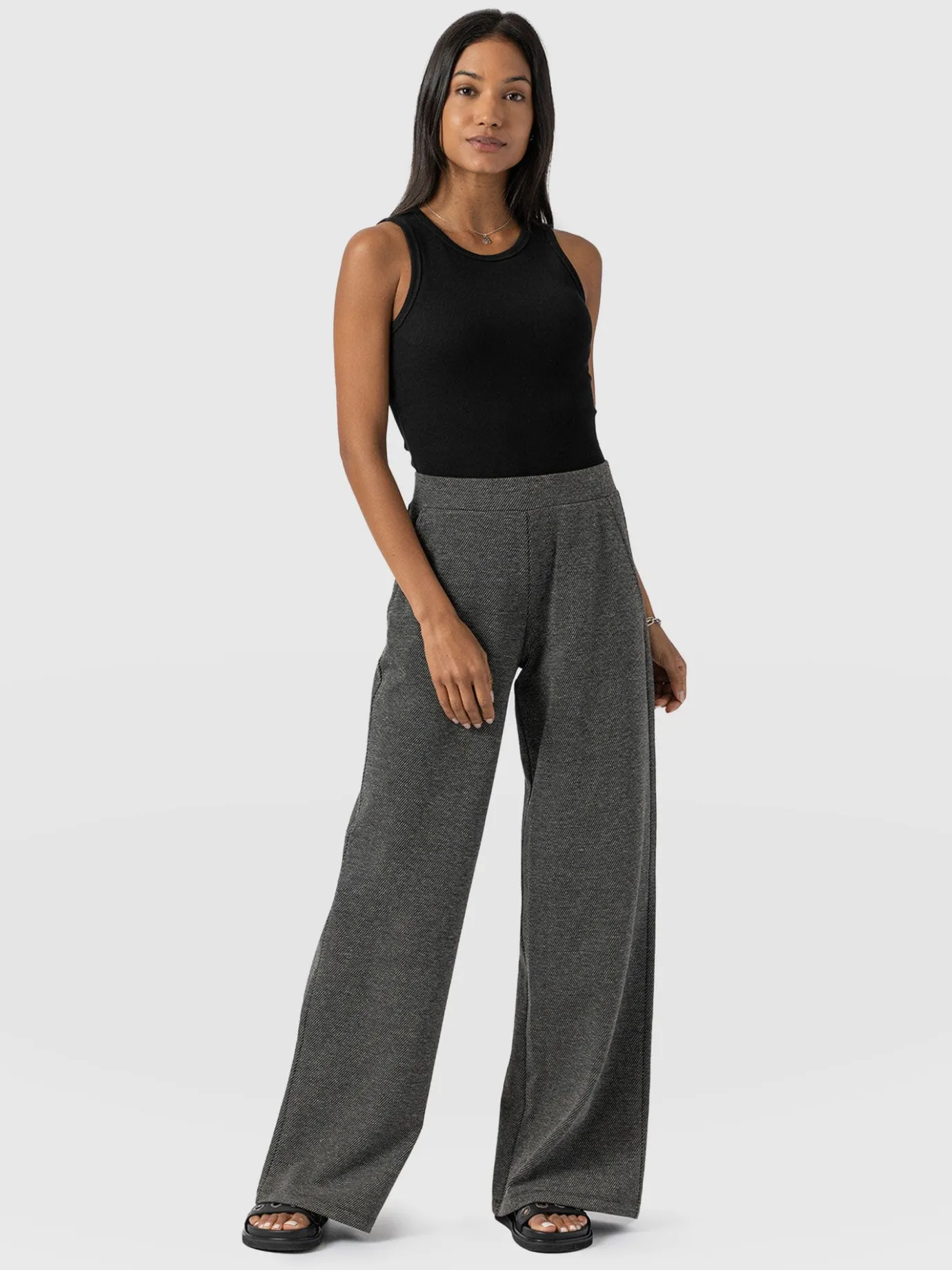 Pants|Saint and Sofia Keller Wide Leg Pant - Grey Twill