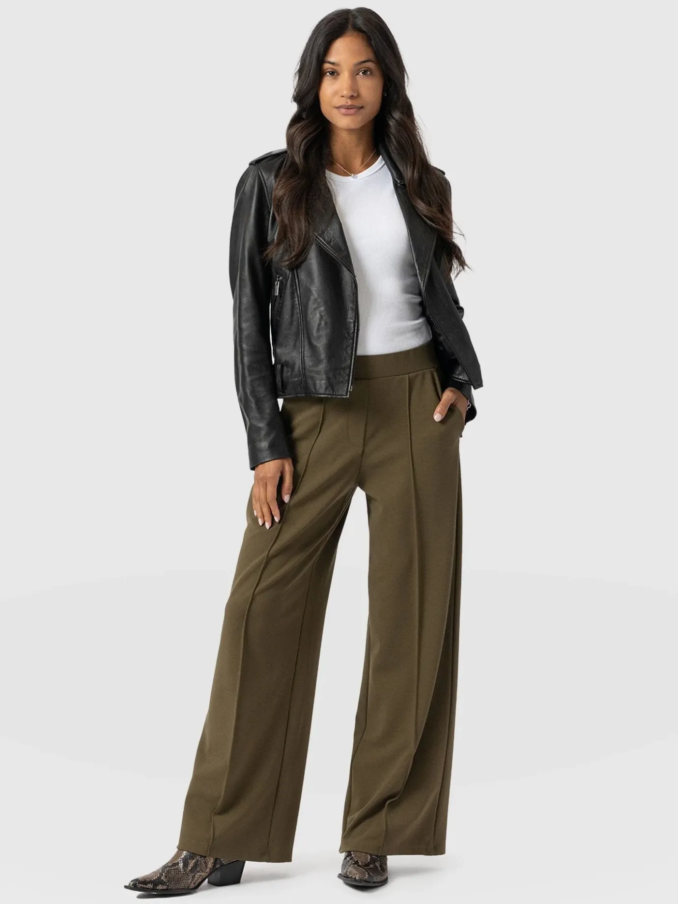 Pants|Saint and Sofia Keller Wide Leg Pant - Khaki