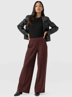 Pants|Saint and Sofia Keller Wide Leg Pant - Maroon