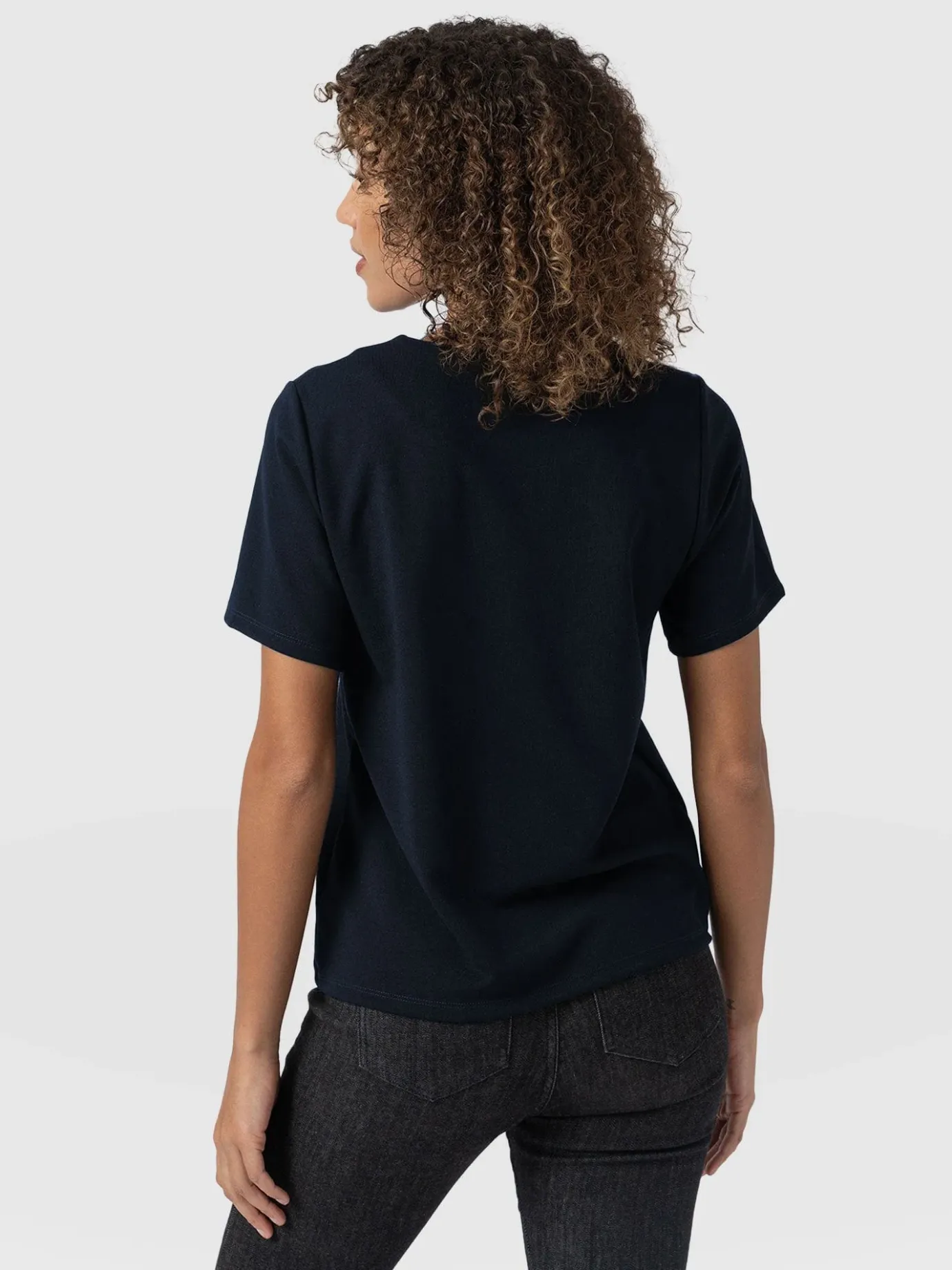 T-shirts & Tanks|Saint and Sofia Keller Zip Up Tee - Navy