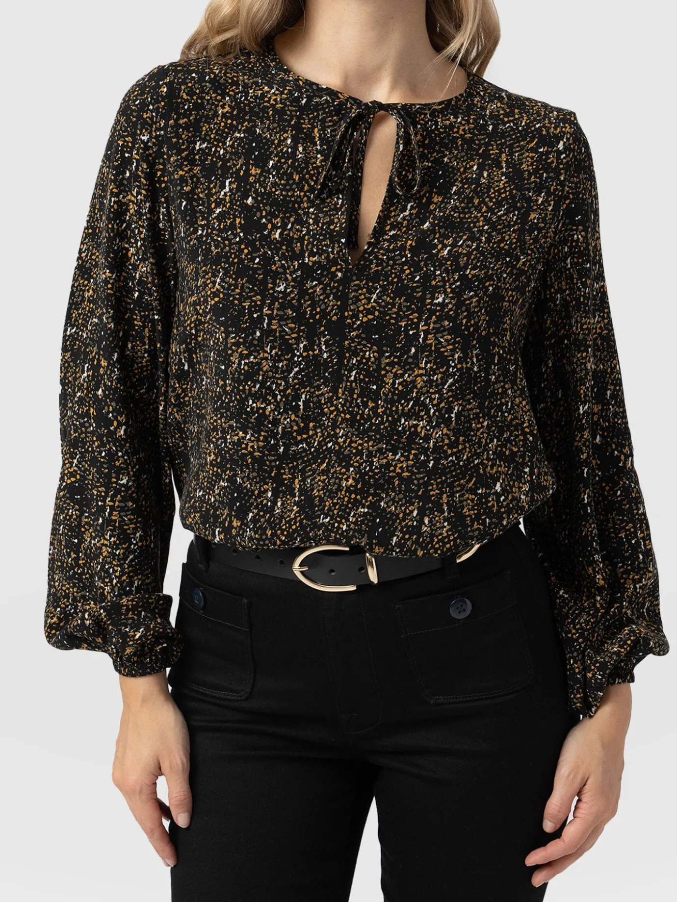 Blouses & Shirts|Saint and Sofia Kristen Blouse - Ditsy Leopard