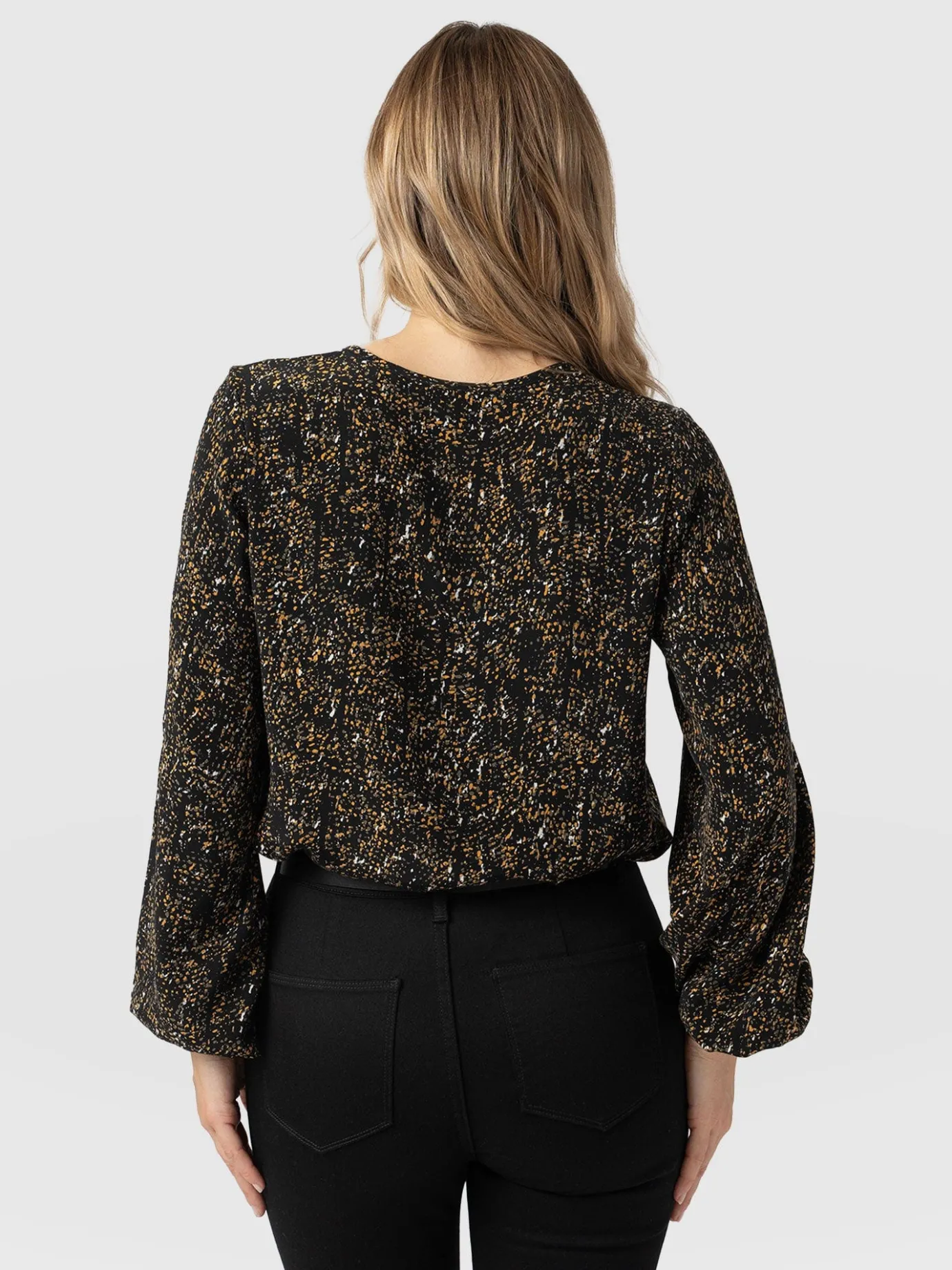 Blouses & Shirts|Saint and Sofia Kristen Blouse - Ditsy Leopard