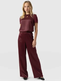 Pants|Saint and Sofia Langley Wide Leg Pant - Maroon