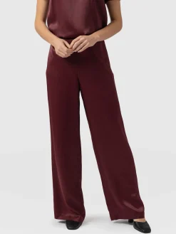 Pants|Saint and Sofia Langley Wide Leg Pant - Maroon