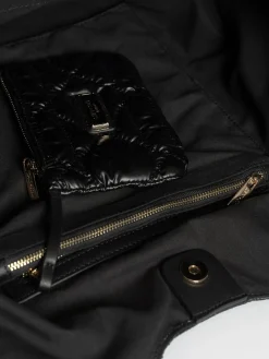 Accessories|Shoulder Bags|Saint and Sofia Large Stella Quilted Shoulder Tote Bag - Black