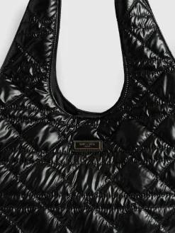Accessories|Shoulder Bags|Saint and Sofia Large Stella Quilted Shoulder Tote Bag - Black