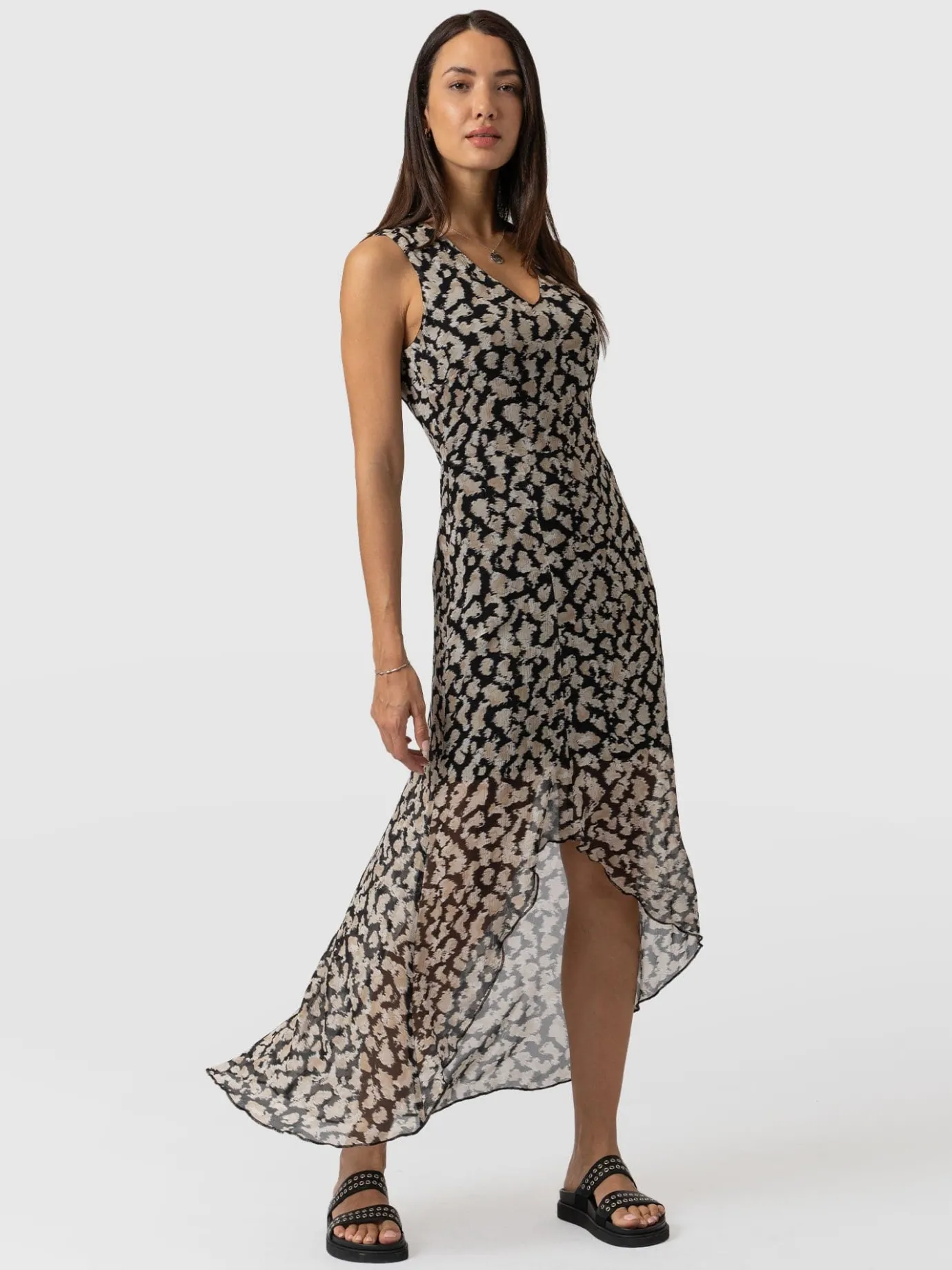 Dresses|Saint and Sofia Lexi High Low Dress - Black Confetti Petal