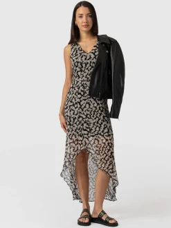 Dresses|Saint and Sofia Lexi High Low Dress - Black Confetti Petal