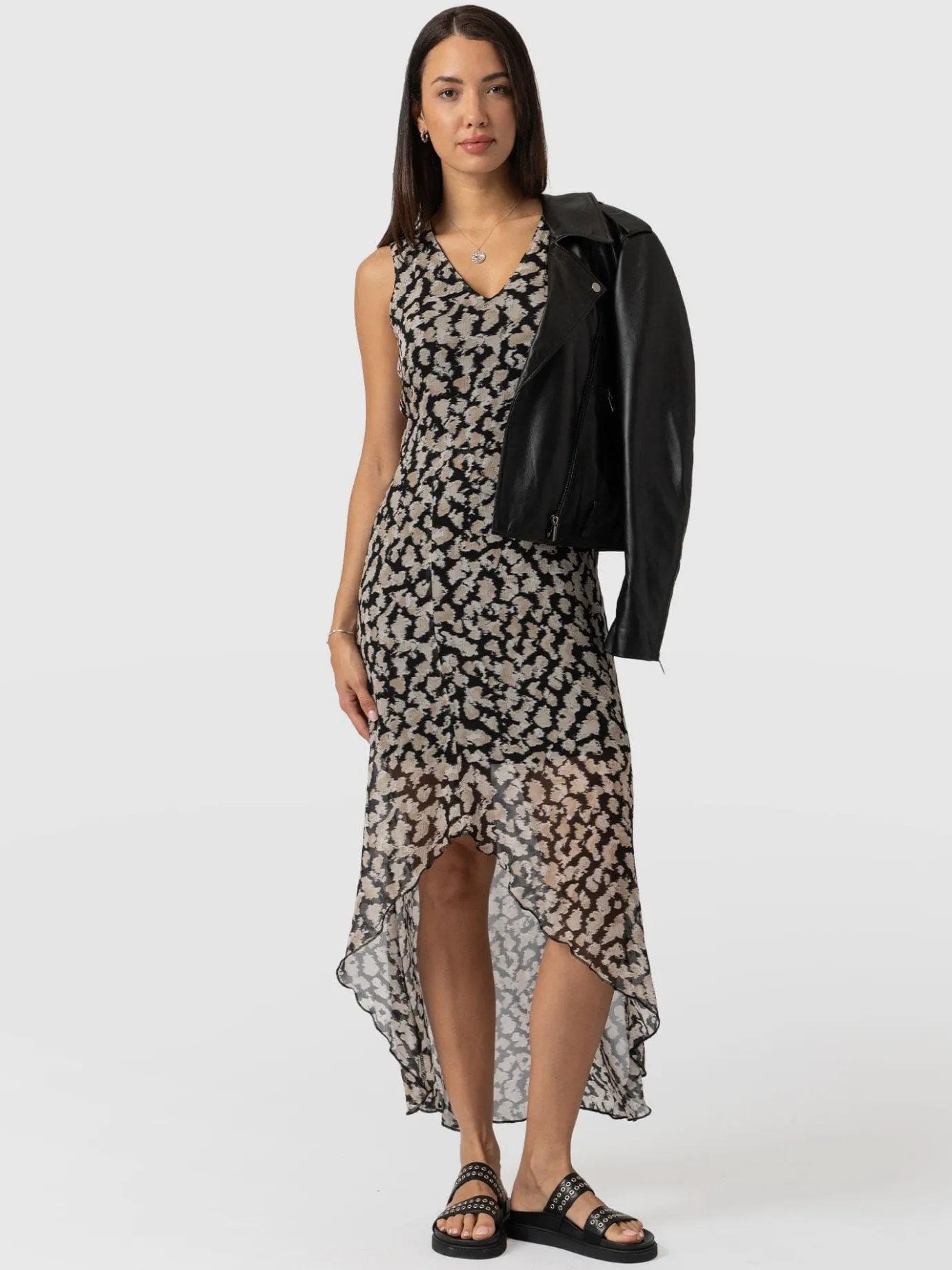 Dresses|Saint and Sofia Lexi High Low Dress - Black Confetti Petal