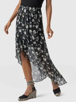 Skirts|Saint and Sofia Lexi High Low Skirt - Black Spring Floral