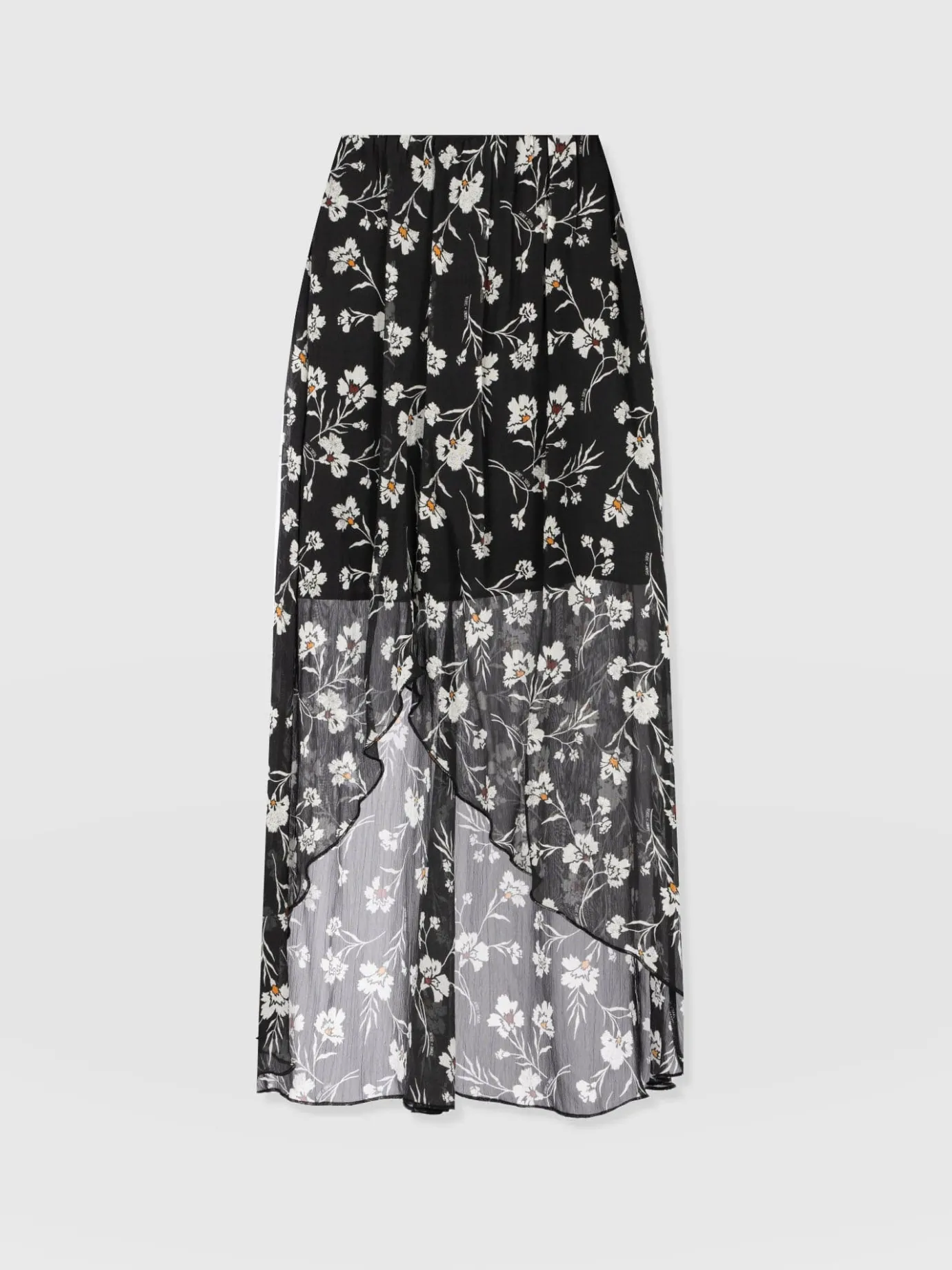 Skirts|Saint and Sofia Lexi High Low Skirt - Black Spring Floral