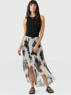 Skirts|Saint and Sofia Lexi High Low Skirt - White Fade Floral