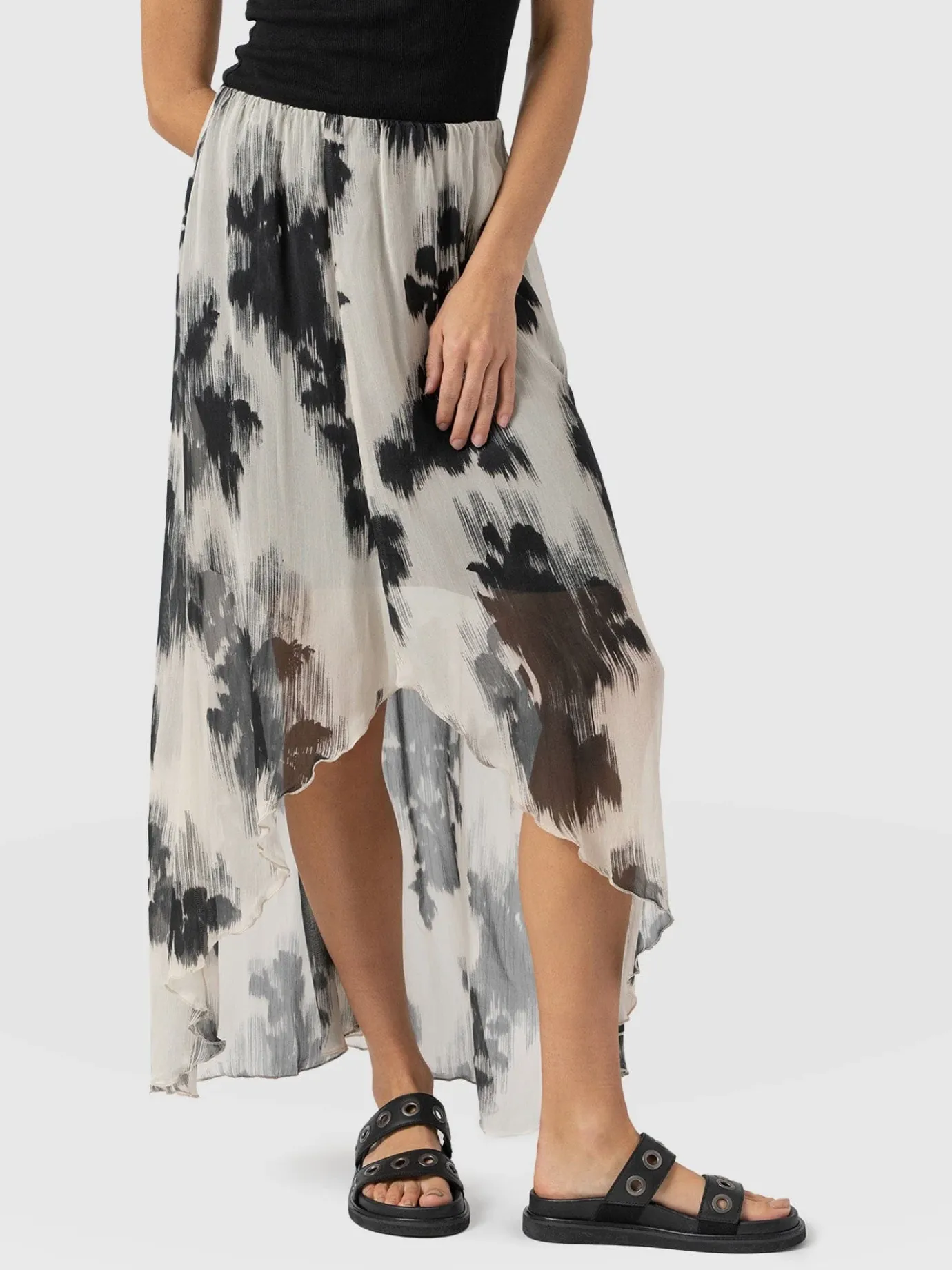 Skirts|Saint and Sofia Lexi High Low Skirt - White Fade Floral