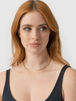 Gold Jewelry|Jewelry|Saint and Sofia Link Chain Necklace - Gold