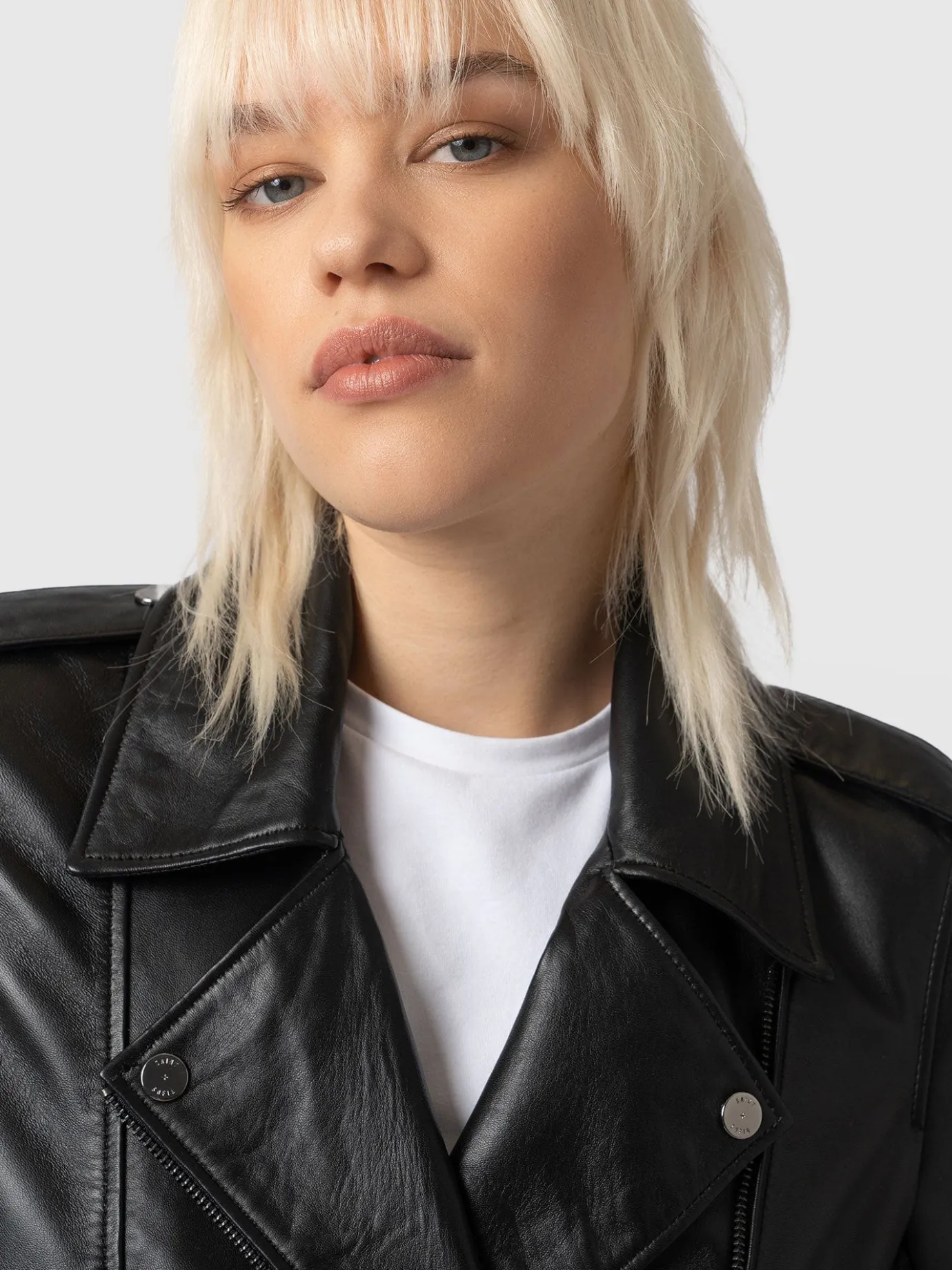 Leather|Coats & Jackets|Saint and Sofia Luther Leather Jacket - Black