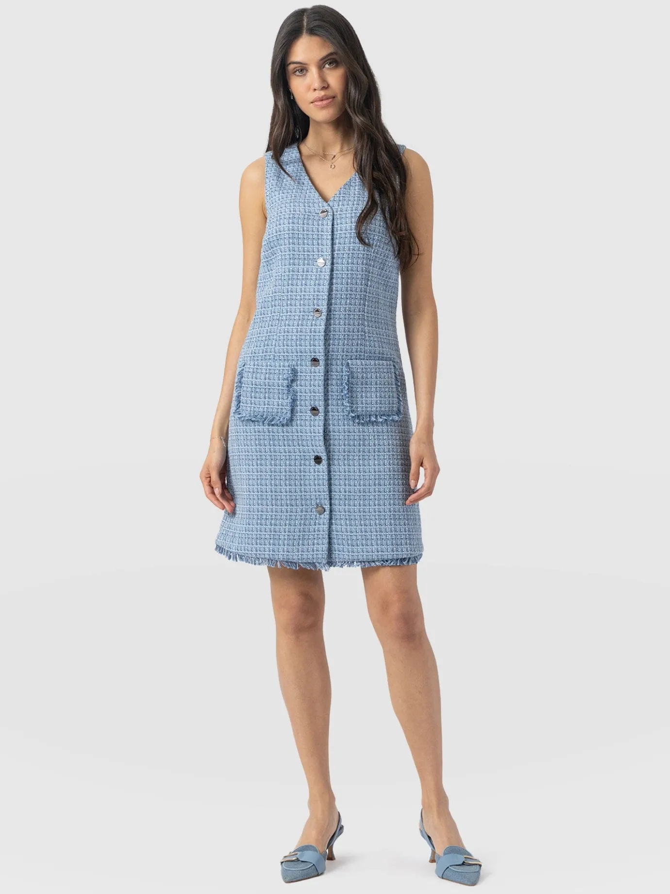 Dresses|Saint and Sofia Luther Mini Dress - Pale Blue