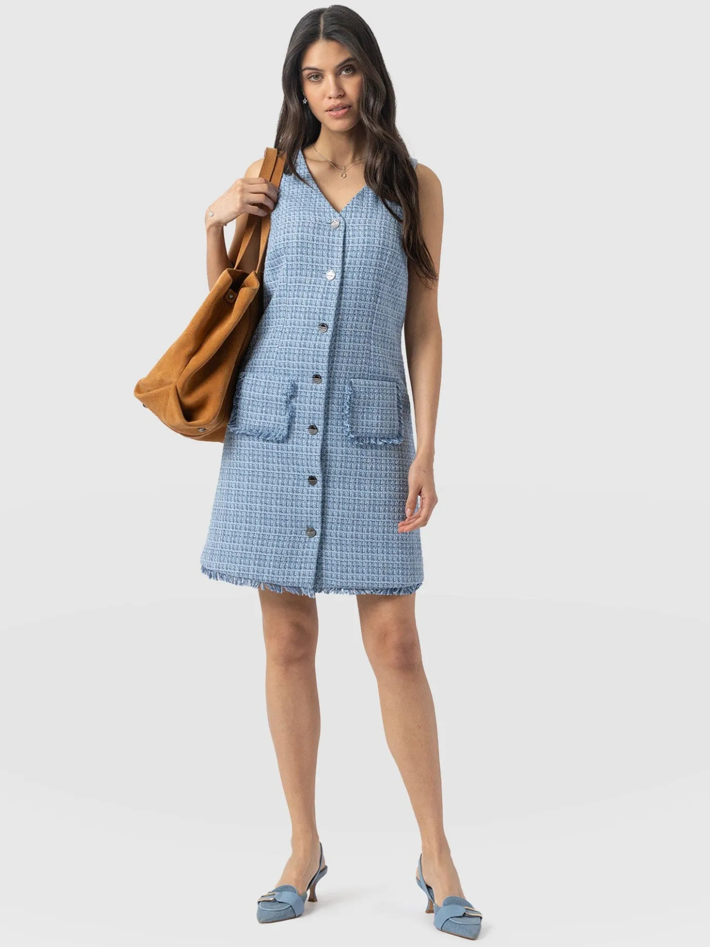 Dresses|Saint and Sofia Luther Mini Dress - Pale Blue