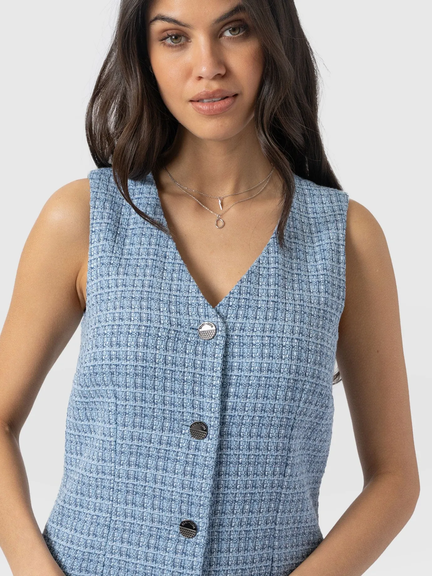 Dresses|Saint and Sofia Luther Mini Dress - Pale Blue