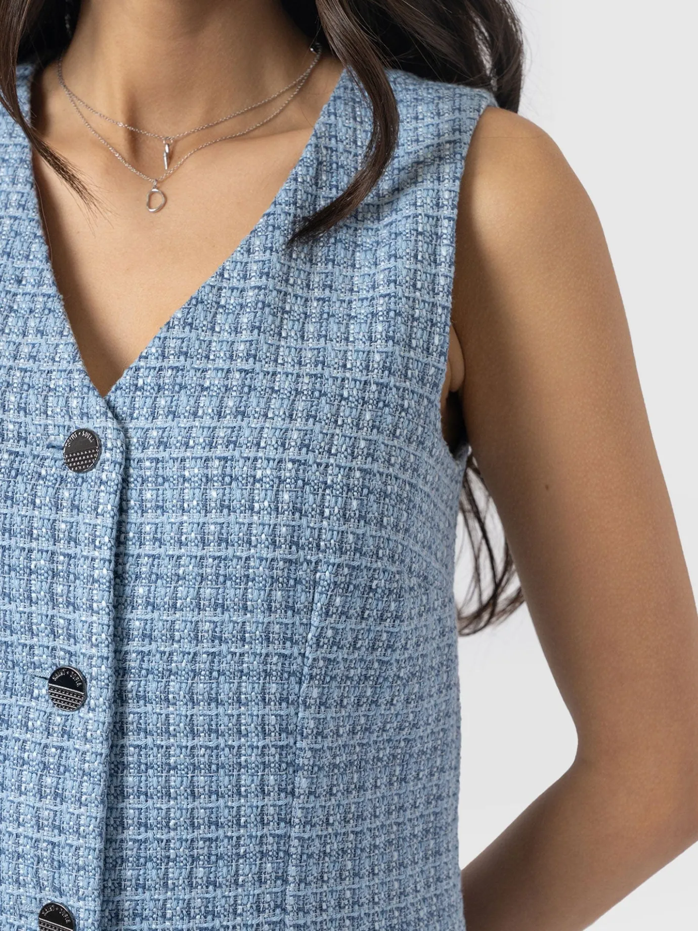 Dresses|Saint and Sofia Luther Mini Dress - Pale Blue