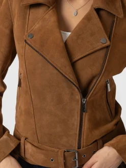 Coats & Jackets|Leather|Saint and Sofia Luther Suede Jacket - Camel