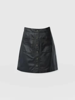 Leather|Skirts|Saint and Sofia Luther Suede Mini Skirt - Black