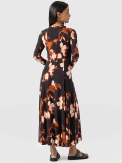 Dresses|Saint and Sofia Macie Zip Up Dress - Orange Aurora