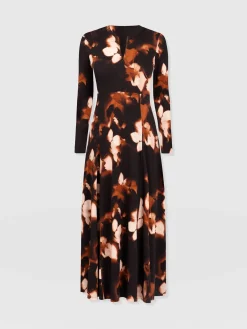 Dresses|Saint and Sofia Macie Zip Up Dress - Orange Aurora