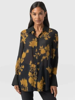 Blouses & Shirts|Saint and Sofia Madison Shirt - Yellow Fade Floral