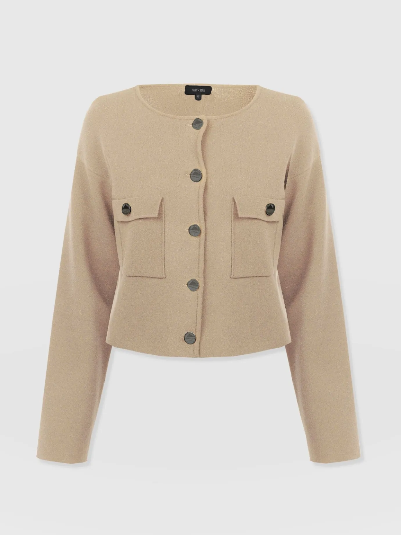 Knitwear|Saint and Sofia Maeva Knit Jacket - Cream