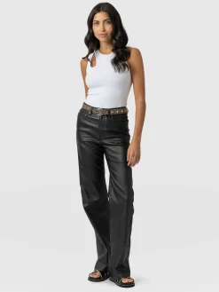 Pants|Denim & Jeans|Saint and Sofia Maeve Wide Leg Pant - Black Coated