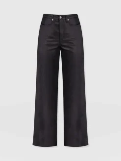 Pants|Denim & Jeans|Saint and Sofia Maeve Wide Leg Pant - Black Coated