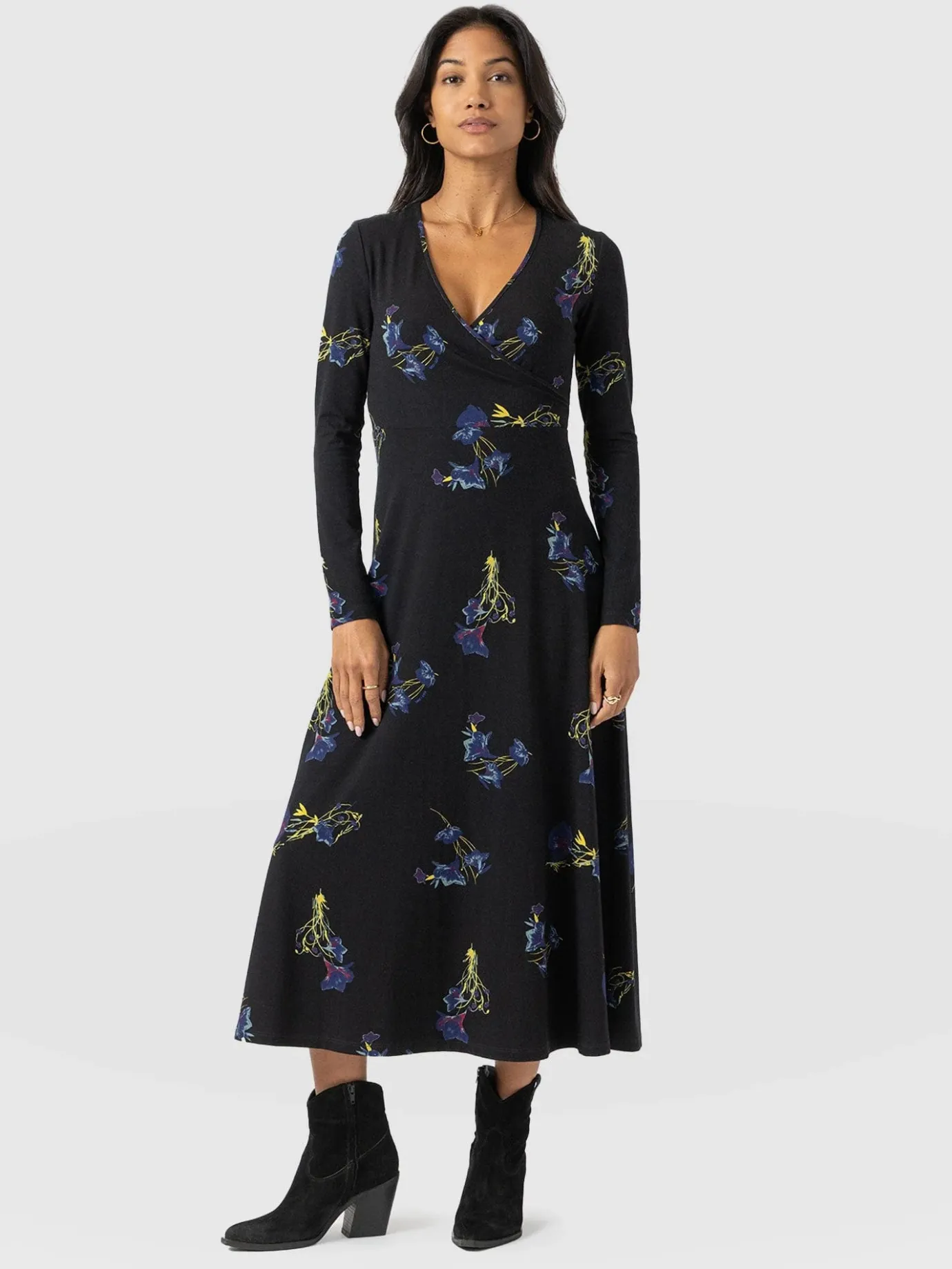Dresses|Saint and Sofia Maggie Wrap Midi Dress - Blue Lily Gardens