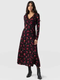 Dresses|Saint and Sofia Maggie Wrap Midi Dress - Pink Aurora