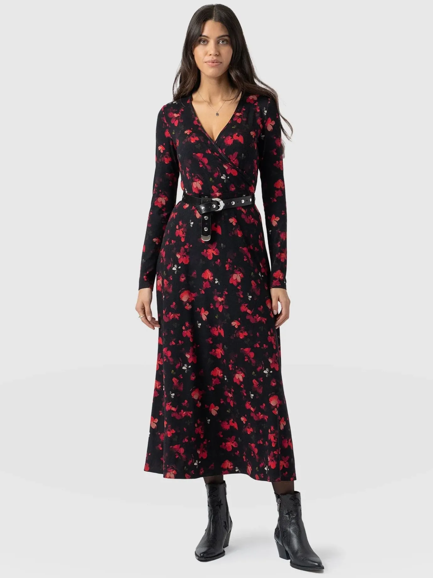 Dresses|Saint and Sofia Maggie Wrap Midi Dress - Pink Aurora