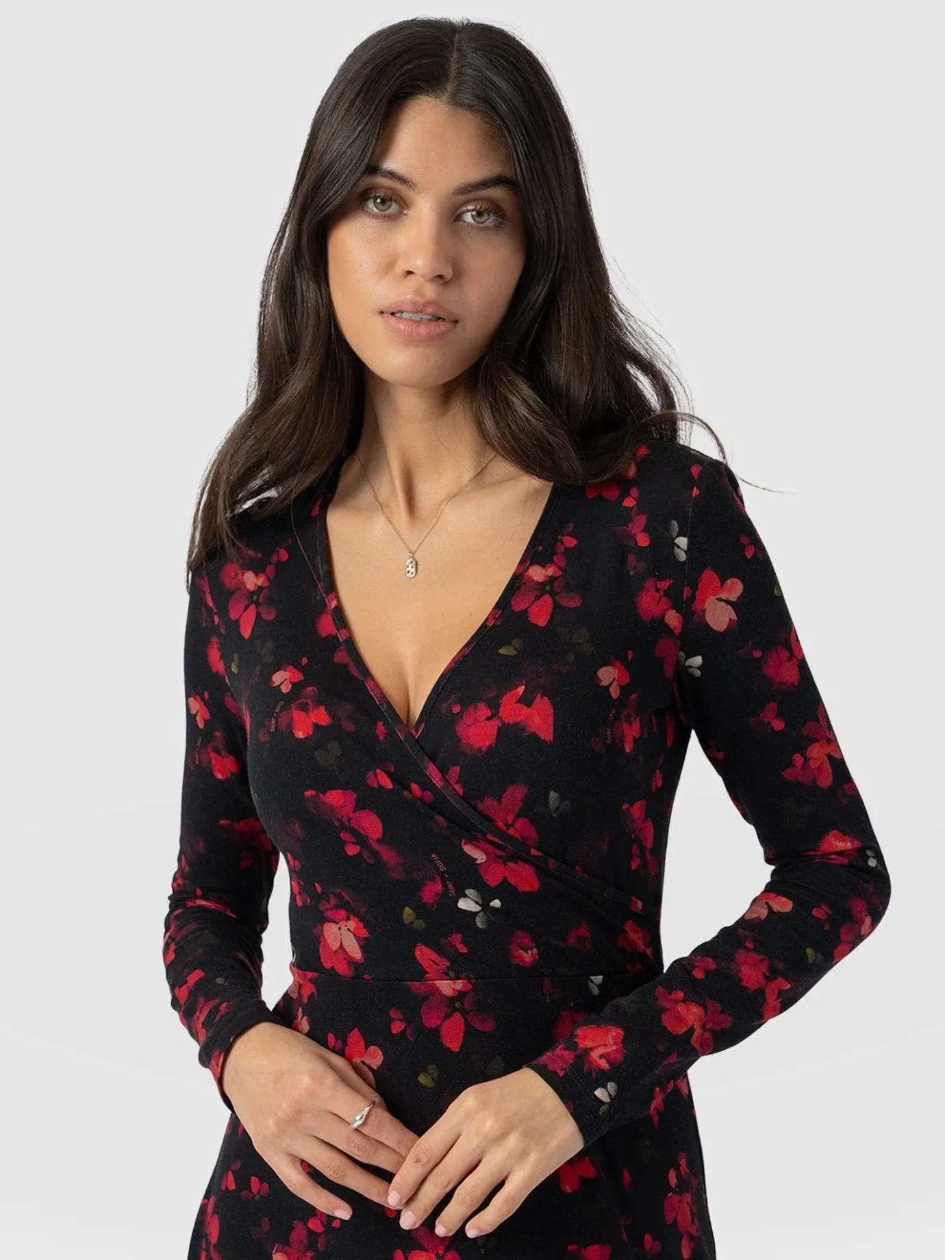 Dresses|Saint and Sofia Maggie Wrap Midi Dress - Pink Aurora