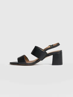 Sandals|Shoes|Saint and Sofia Maida Block Heeled Mules - Black