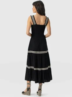 Dresses|Saint and Sofia Maya Shirring Dress - Black