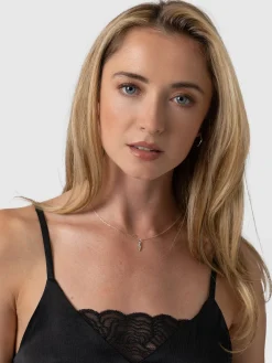 T-shirts & Tanks|Saint and Sofia Mia Lace Cami - Black