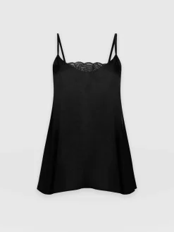 T-shirts & Tanks|Saint and Sofia Mia Lace Cami - Black