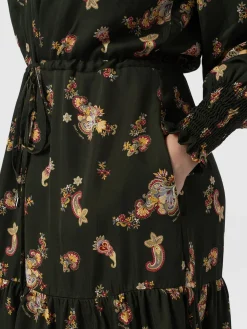 Dresses|Saint and Sofia Mini Olivia Zip Up Dress - Khaki Paisley